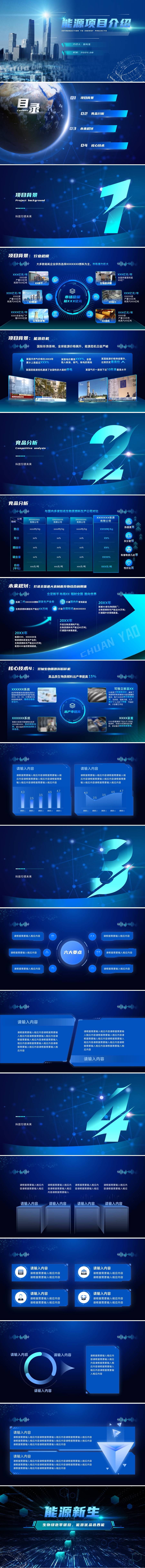 源文件下载【蓝色科技新能源项目介绍ppt】编号：58730026307864509
