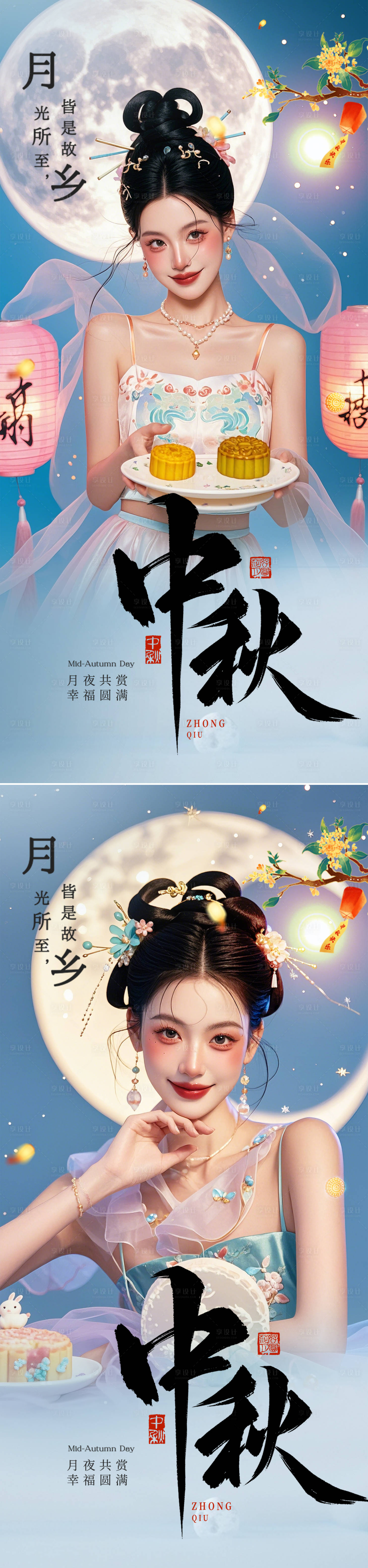 源文件下載【享設計】搜索編號：39090026023373471【中秋節系列海報】