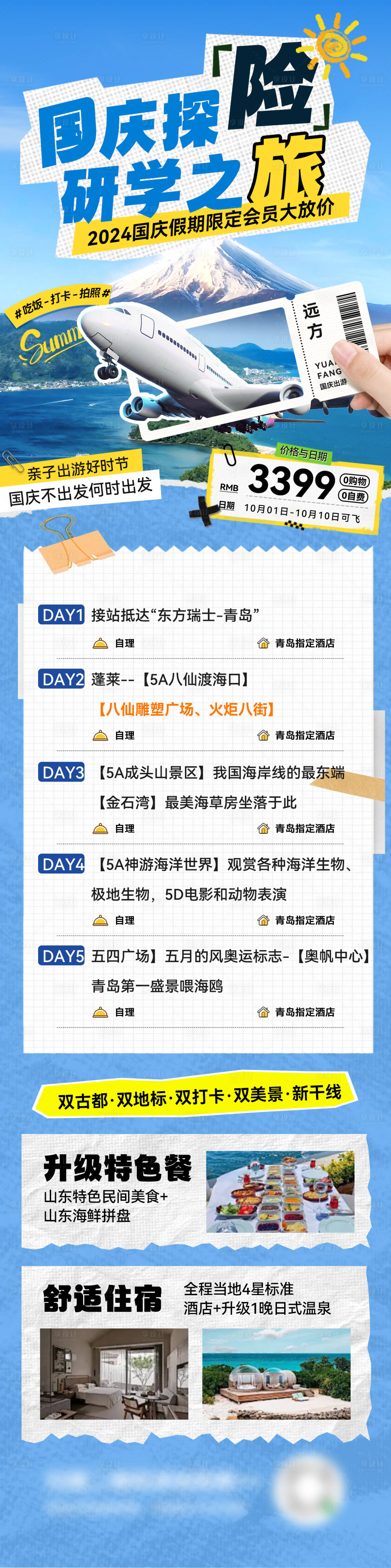 源文件下载【享设计】搜索编号：89420026210498947【国庆节出行旅游研学游流程计划海报长图】