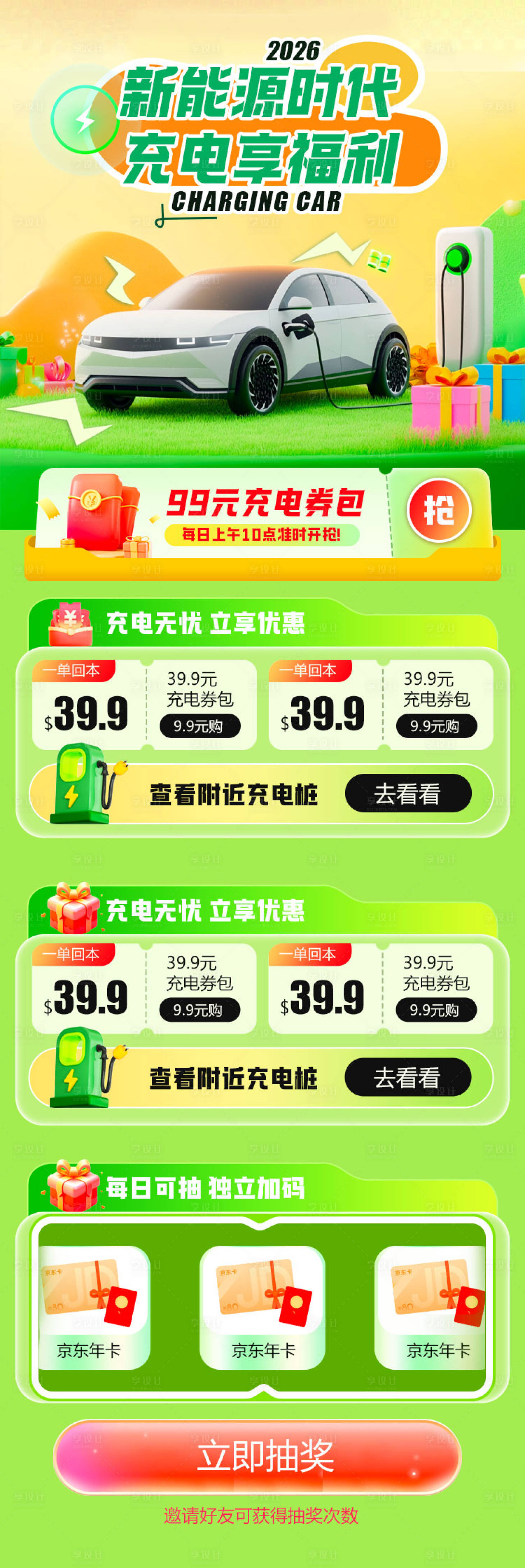 源文件下载【享设计】搜索编号：55100026382184291【新能源汽车卡券活动长图海报】