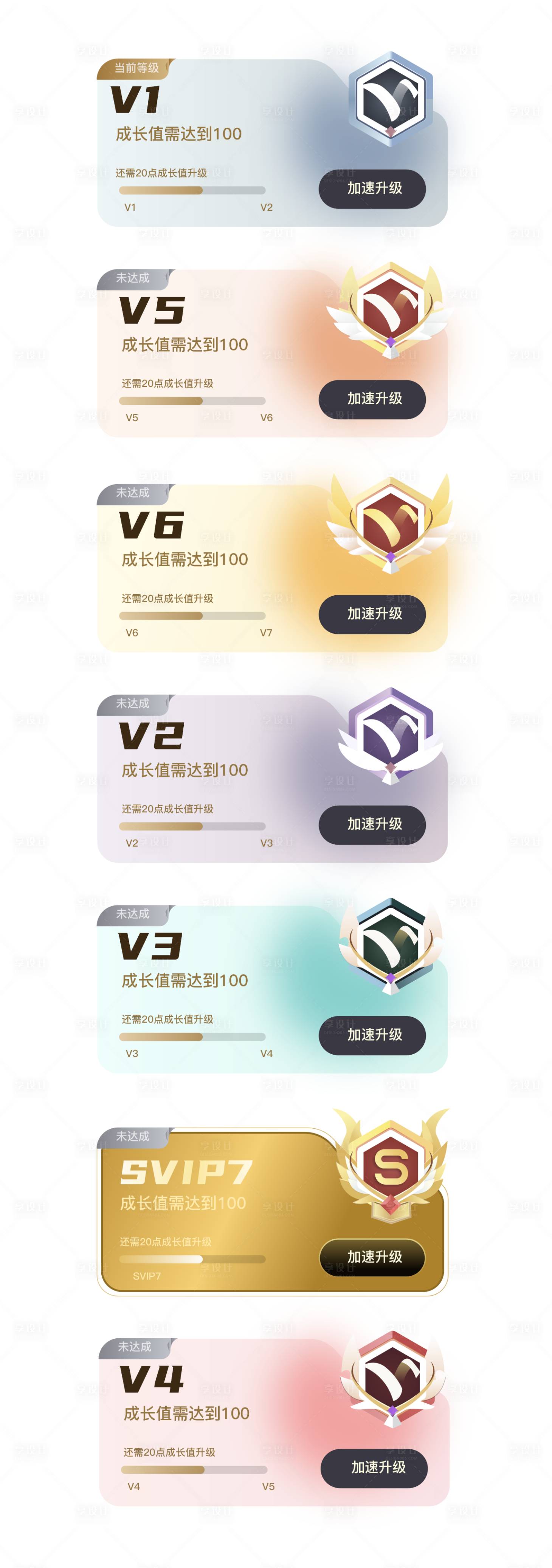 源文件下載【享設(shè)計】搜索編號：36000026513113755【會員等級成長卡片】