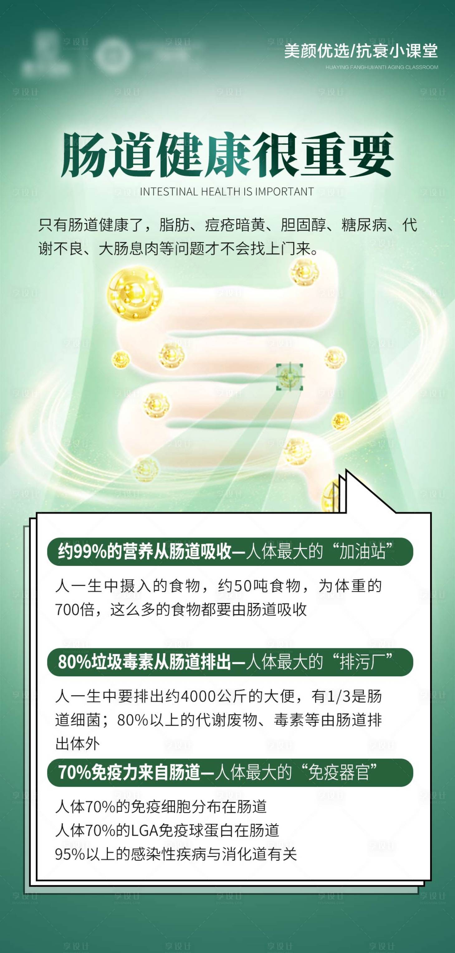 源文件下载【享设计】搜索编号：81630026179057618【大健康肠道菌群科普海报】