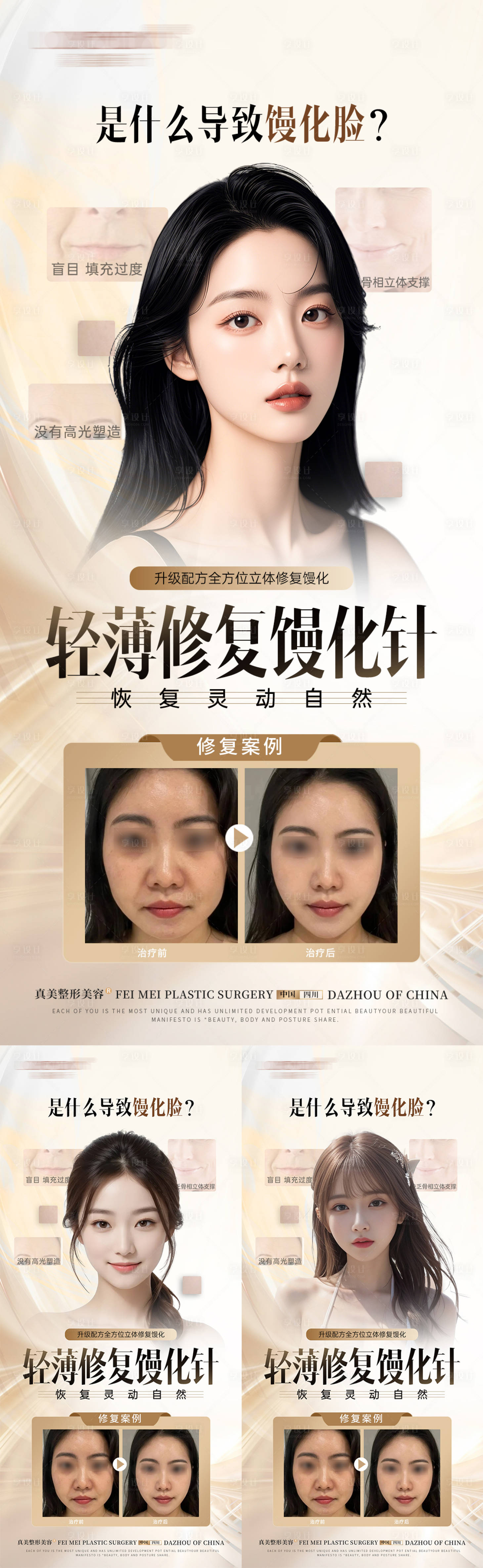 源文件下载【享设计】搜索编号：41750026120828698【医美馒化脸修复案例海报系列】