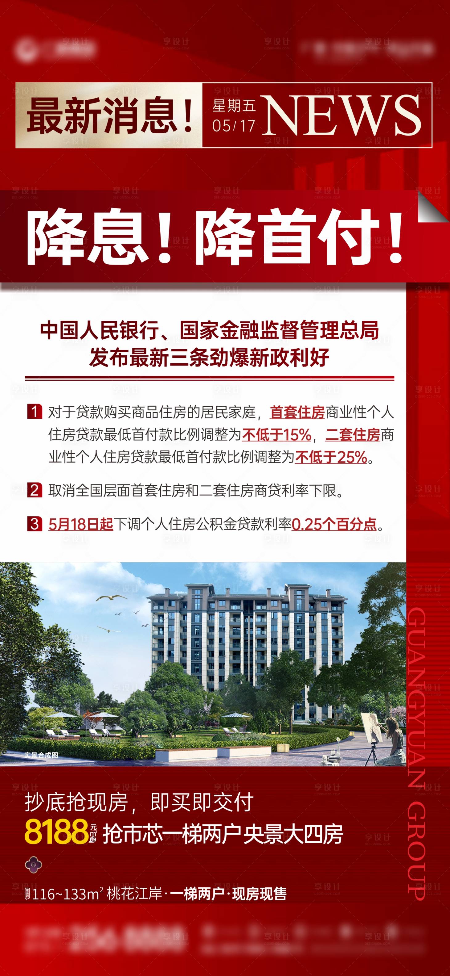 源文件下载【享设计】搜索编号：63390026159759259【地产降息政策】