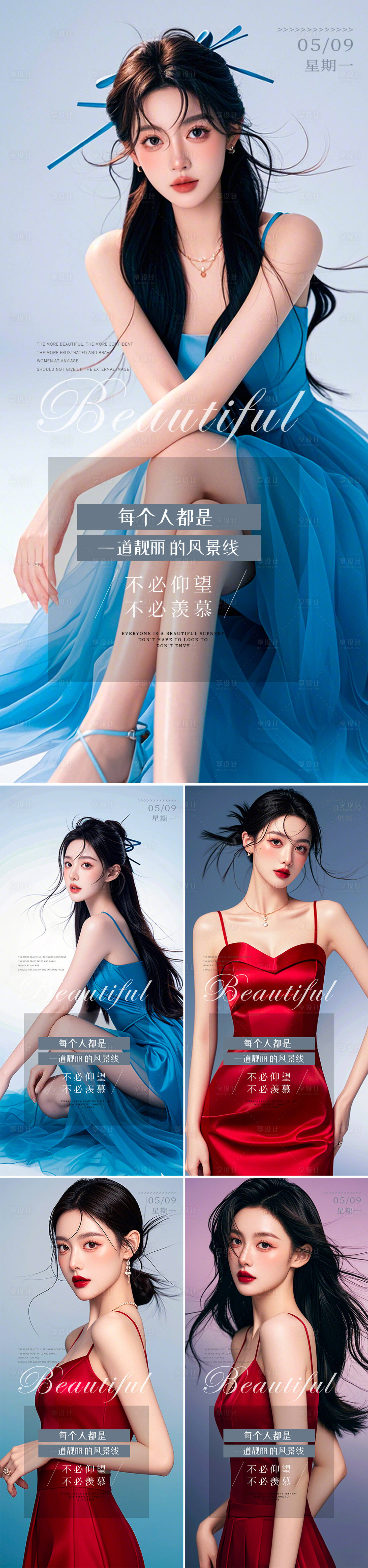 源文件下载【医美人物早安图系列海报】编号：40270026425733892