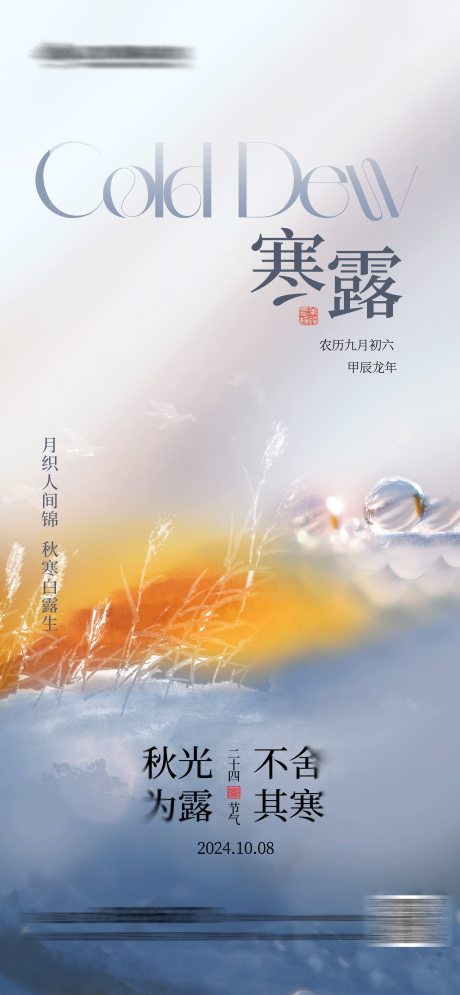 源文件下載【享設計】搜索編號：75780026375422622【寒露簡約質感海報】