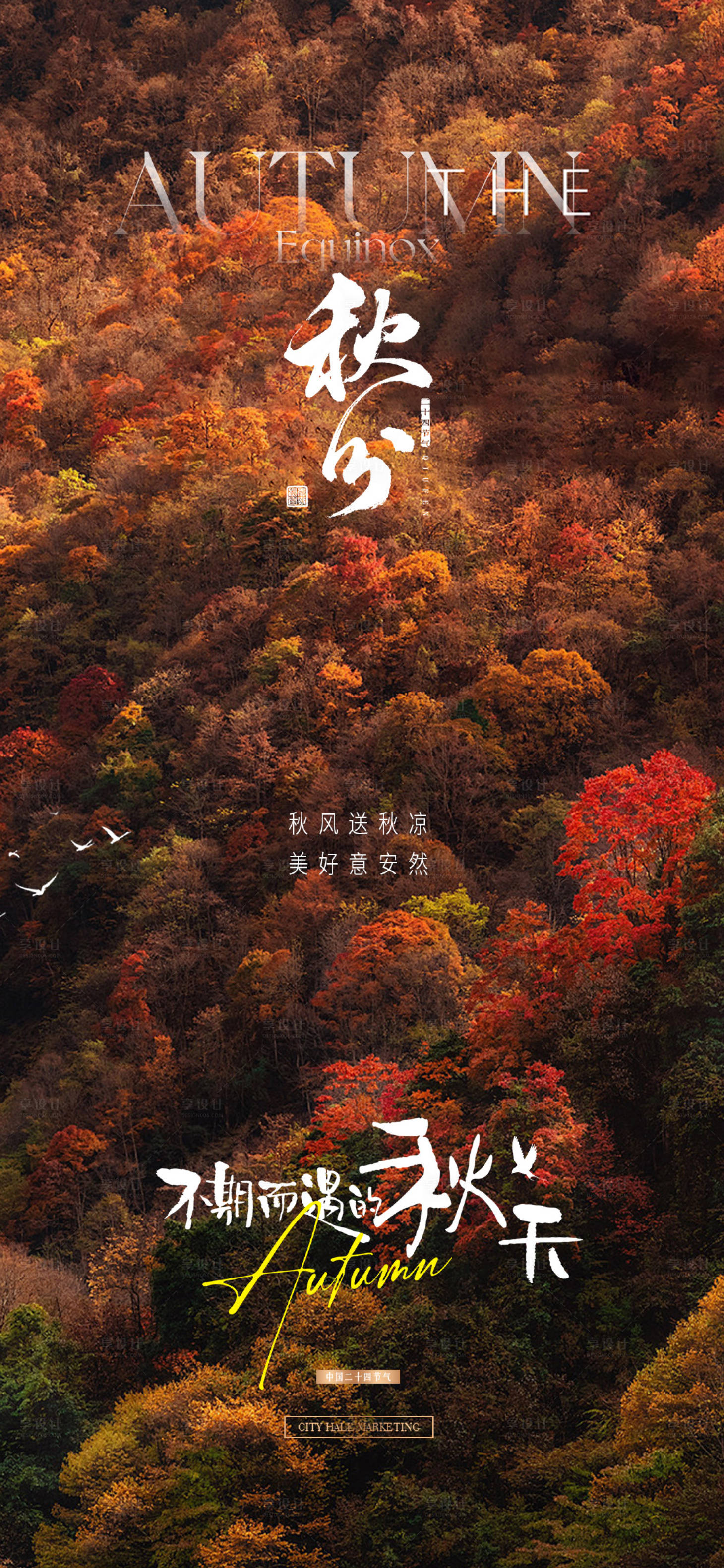 源文件下载【享设计】搜索编号：76540026245538062【秋分节气宣传海报】