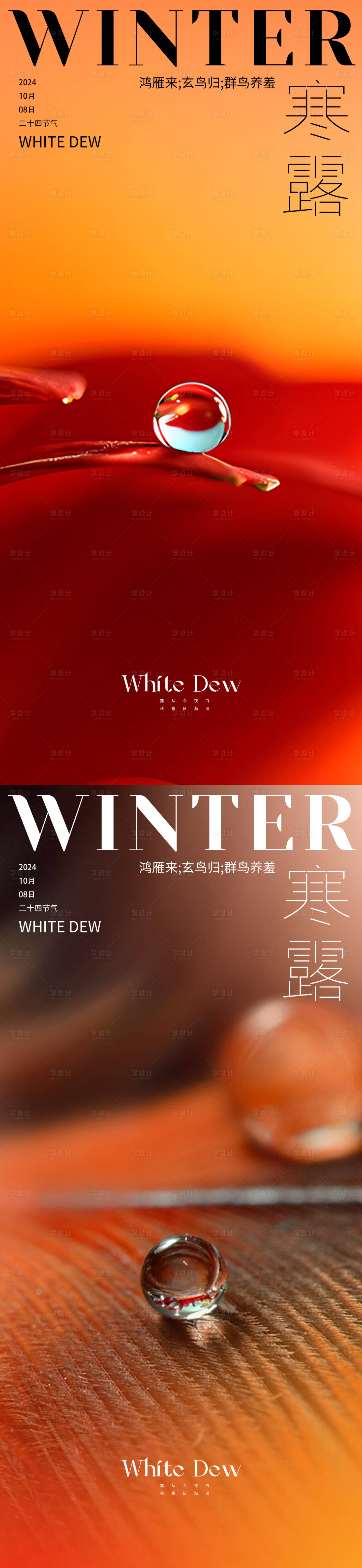 源文件下载【享设计】搜索编号：58840026545462174【寒露节气海报】