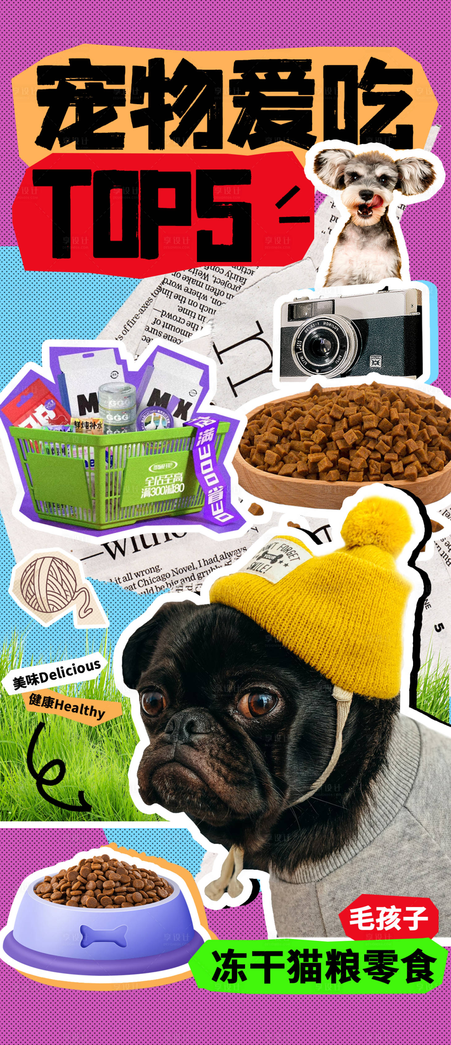 源文件下载【享设计】搜索编号：18000026265116872【宠物狗粮猫粮好物推荐海报】