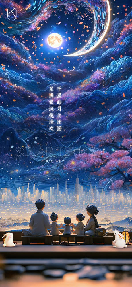 源文件下载【享设计】搜索编号：31140026551922771【地产节气中秋节海报】