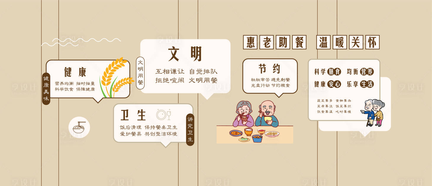 源文件下載【享設(shè)計(jì)】搜索編號(hào)：96860026278672344【老年食堂文化墻】