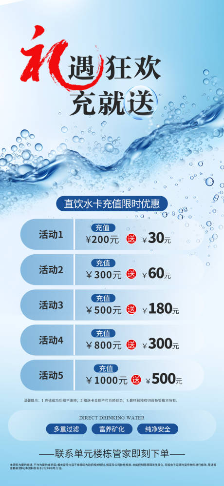 源文件下载【直饮水充卡钜惠海报】编号：34970026441811831