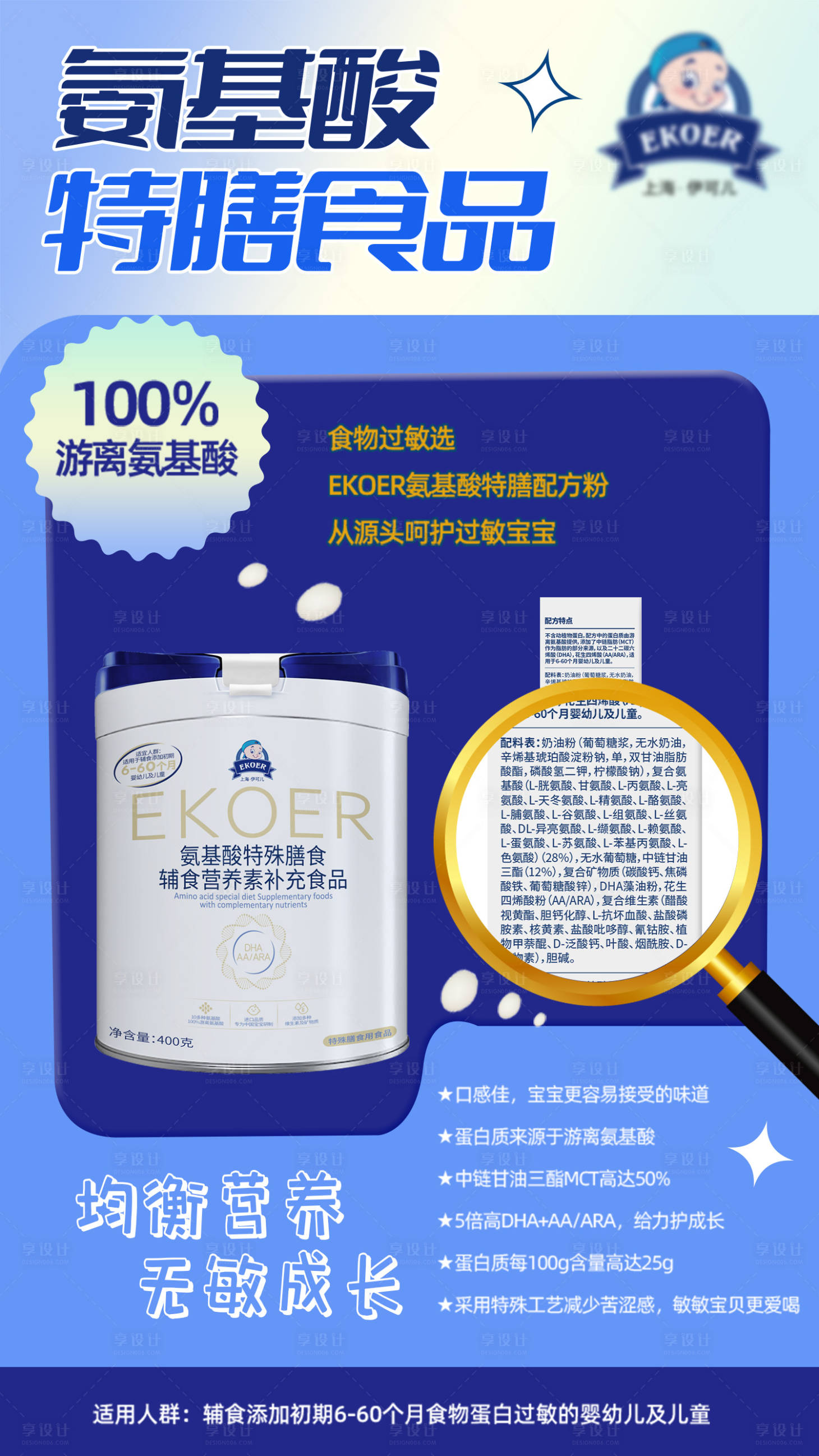 源文件下載【享設計】搜索編號：23820026452706250【母嬰奶粉產品配料海報】