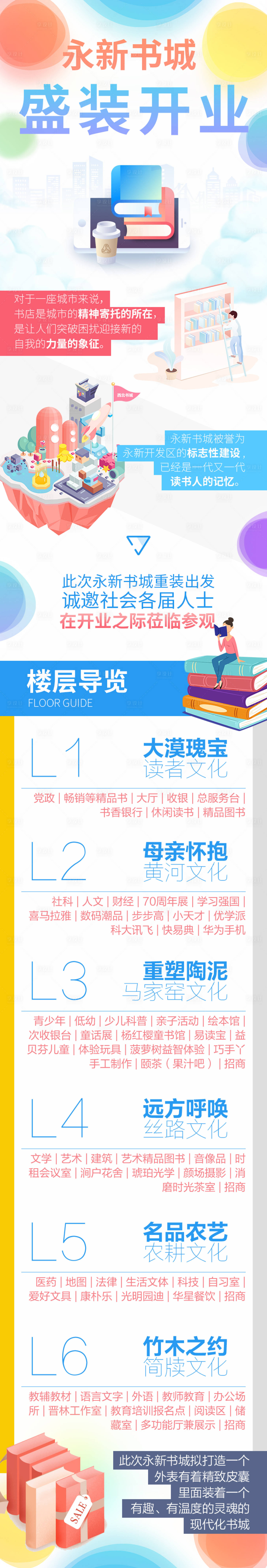 编号：21140026073107099【享设计】源文件下载-书城市集开业长图