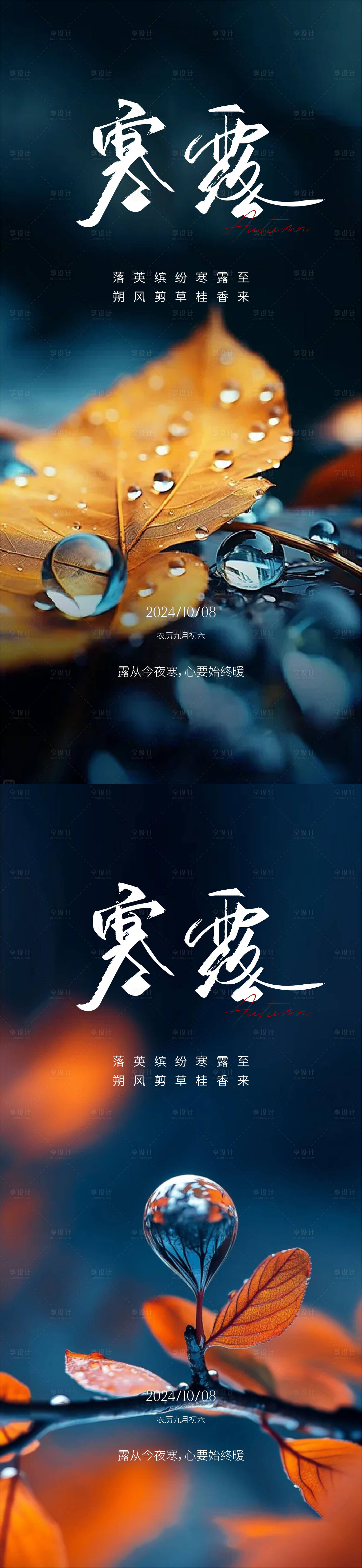 源文件下载【享设计】搜索编号：94160026412427387【寒露节气海报】