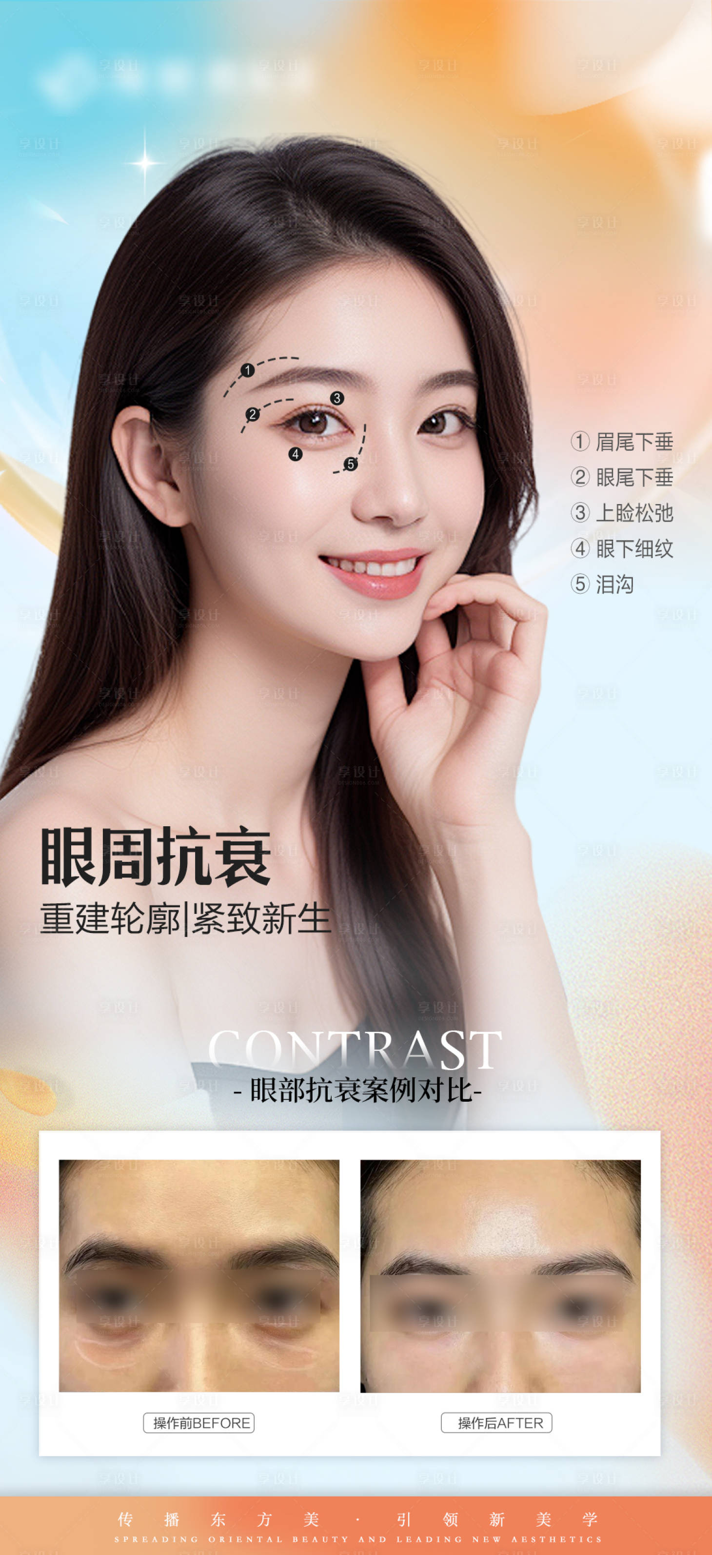 源文件下載【享設(shè)計】搜索編號：91460026282013382【醫(yī)美眼周抗衰案例對比海報】