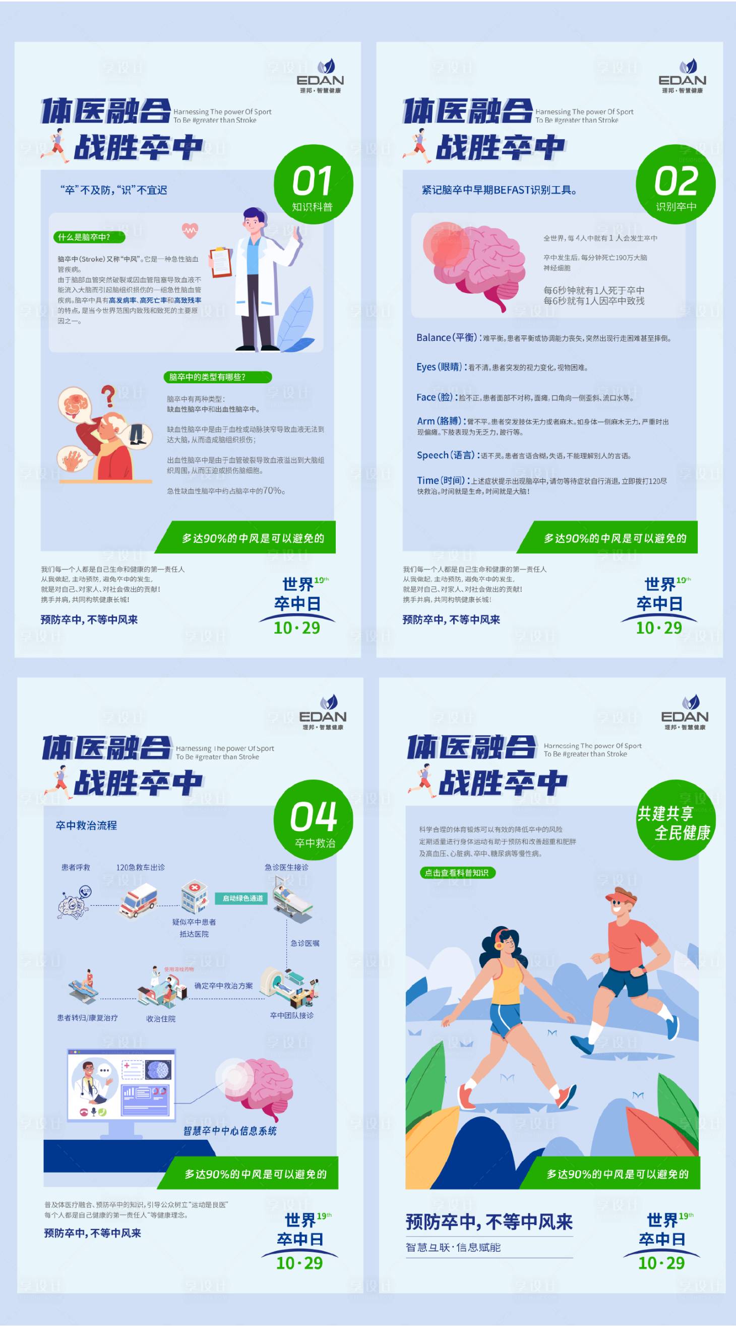源文件下載【享設計】搜索編號：88220027019996237【世界卒中日科普海報】