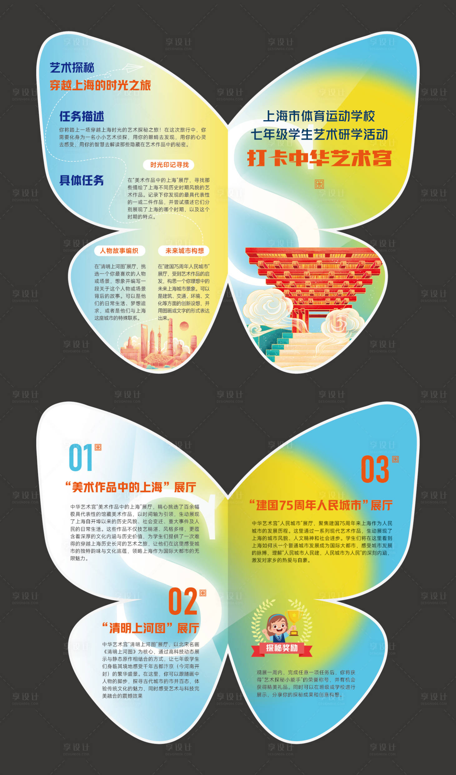 源文件下载【享设计】搜索编号：52840027043564547【艺术研学异形折页】