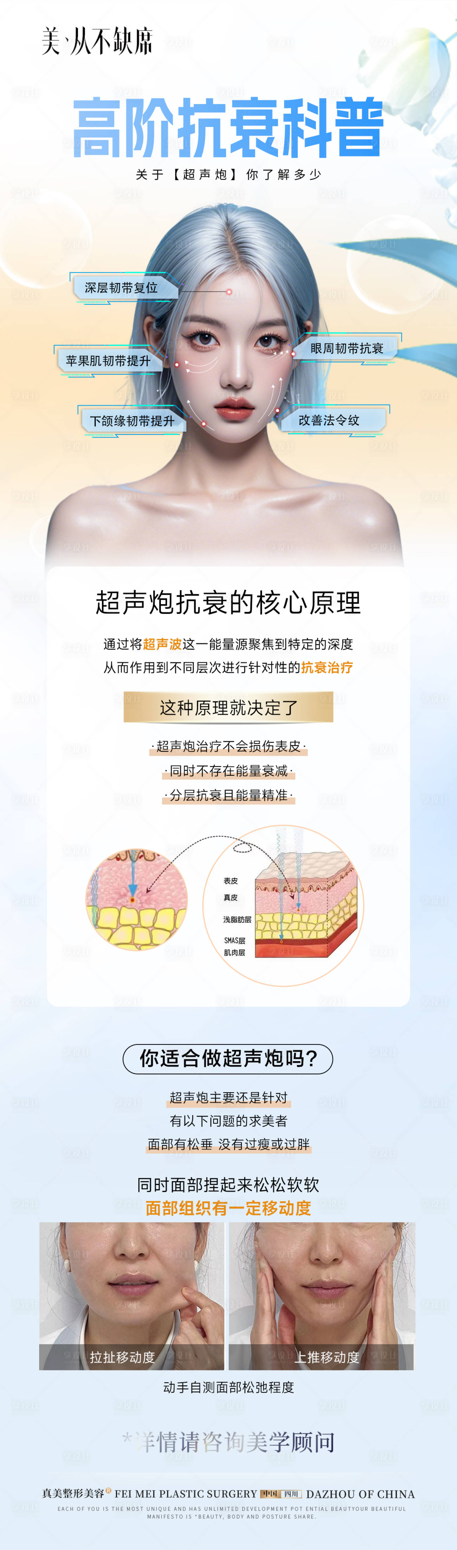 源文件下載【享設(shè)計】搜索編號：52320026556902018【醫(yī)美超聲炮科普案例海報】