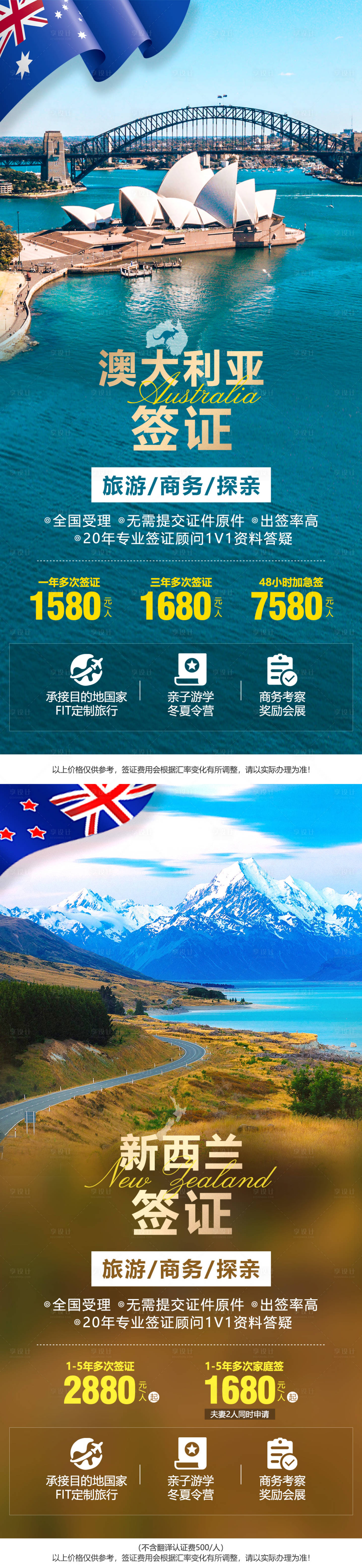 源文件下載【享設計】搜索編號：77950026649667051【澳洲新西蘭簽證系列海報】