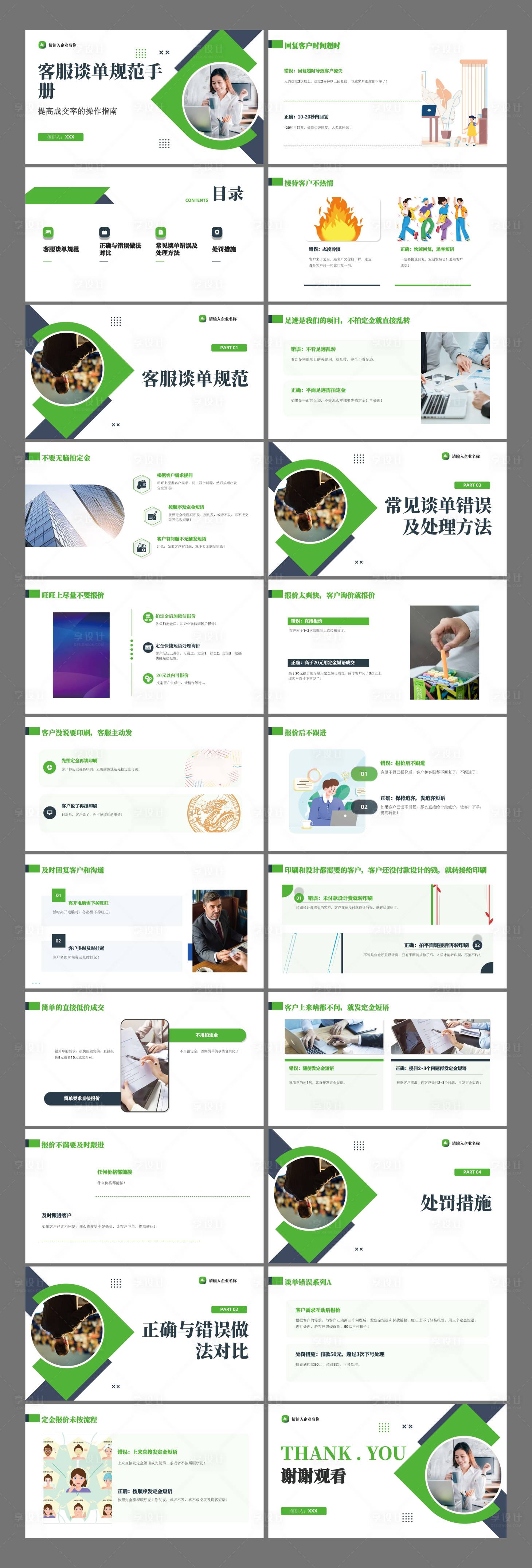 源文件下载【享设计】搜索编号：21150026657003632【客服服务手册PPT】