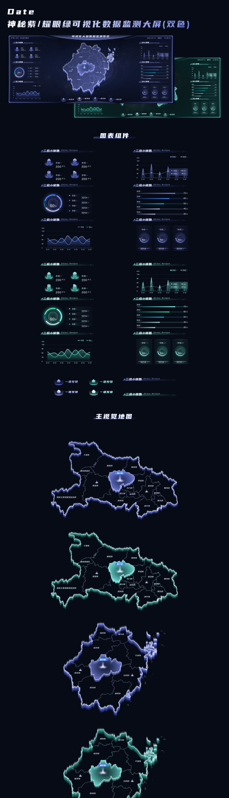 可视化大屏数据监测模版