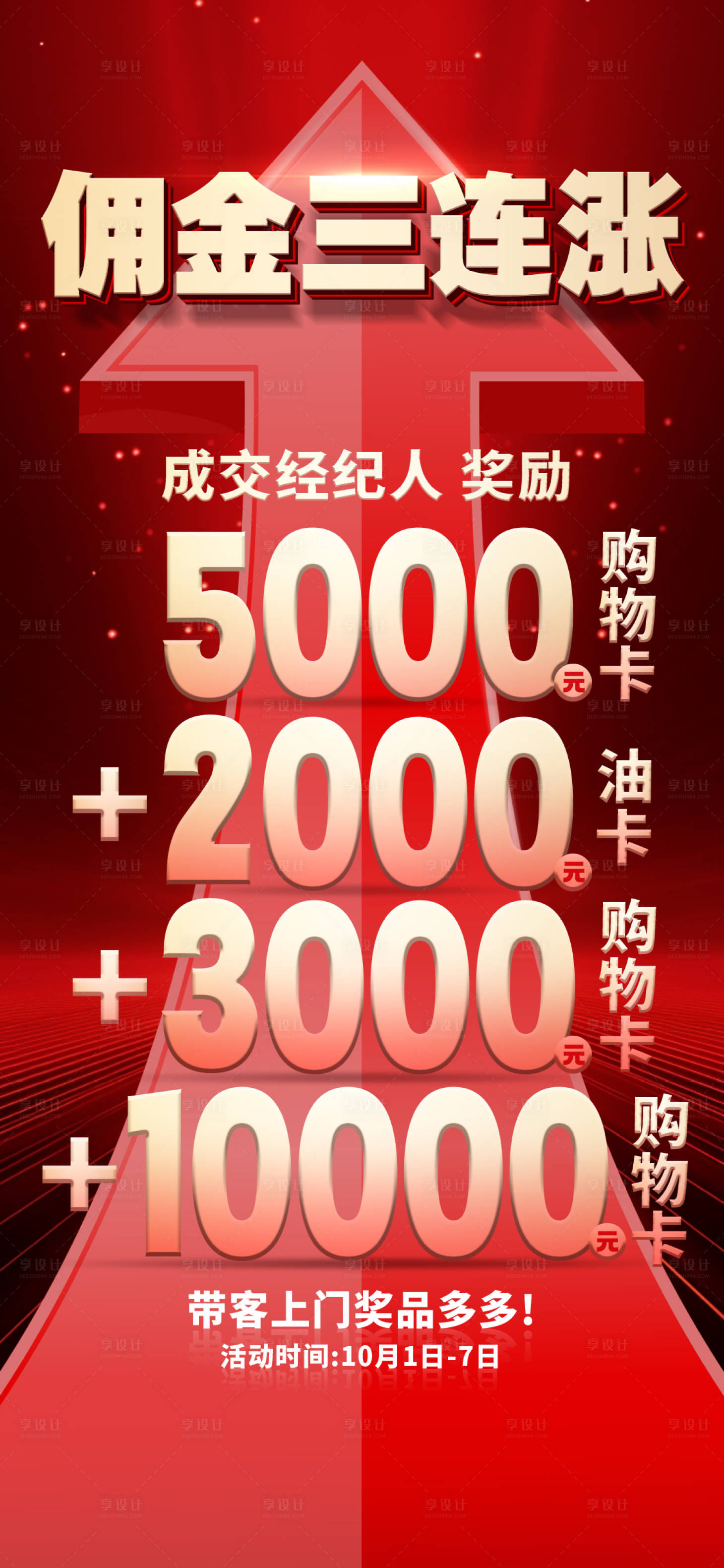 源文件下載【享設計】搜索編號：59520027022957452【地產傭金三連漲紅金海報】