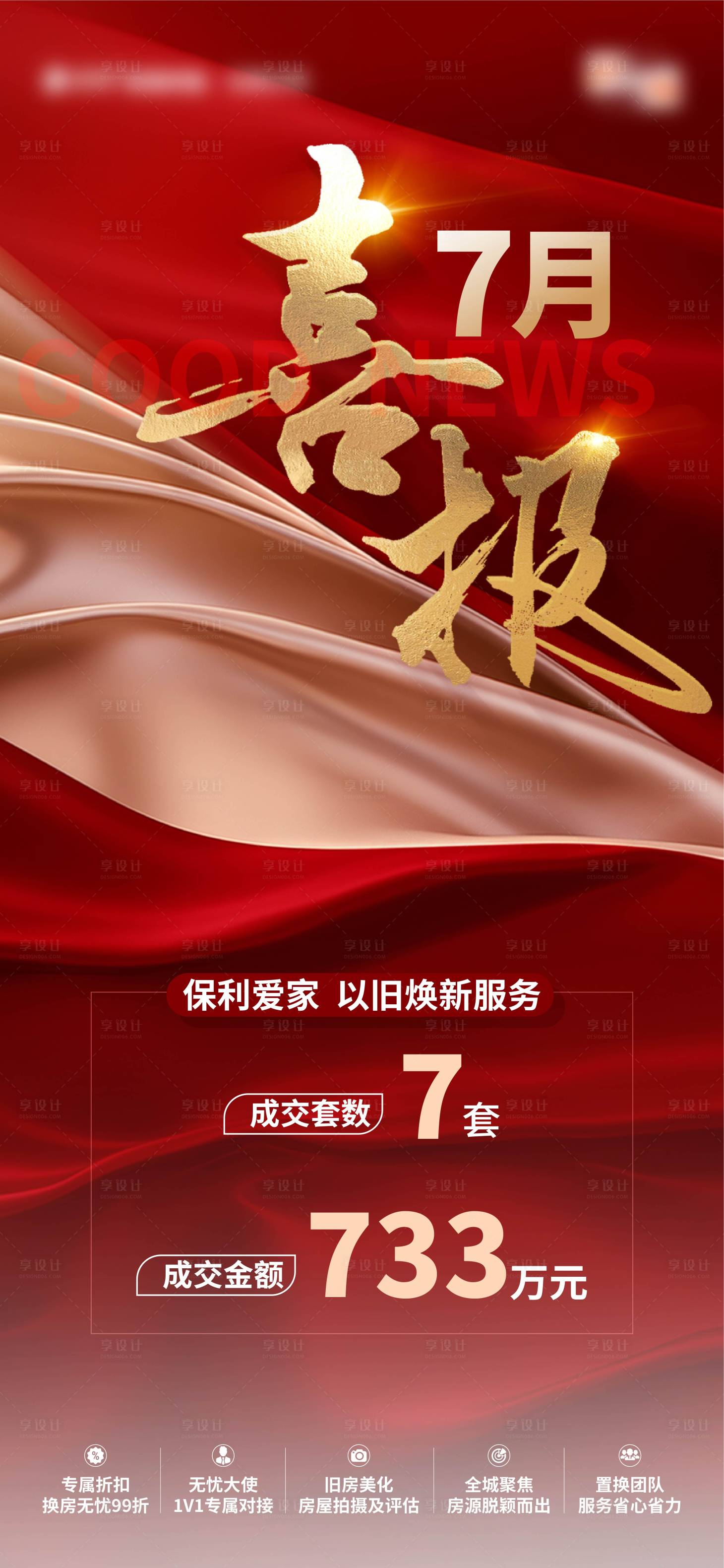 源文件下载【享设计】搜索编号：44770026705273687【红色喜庆质感喜报单图】