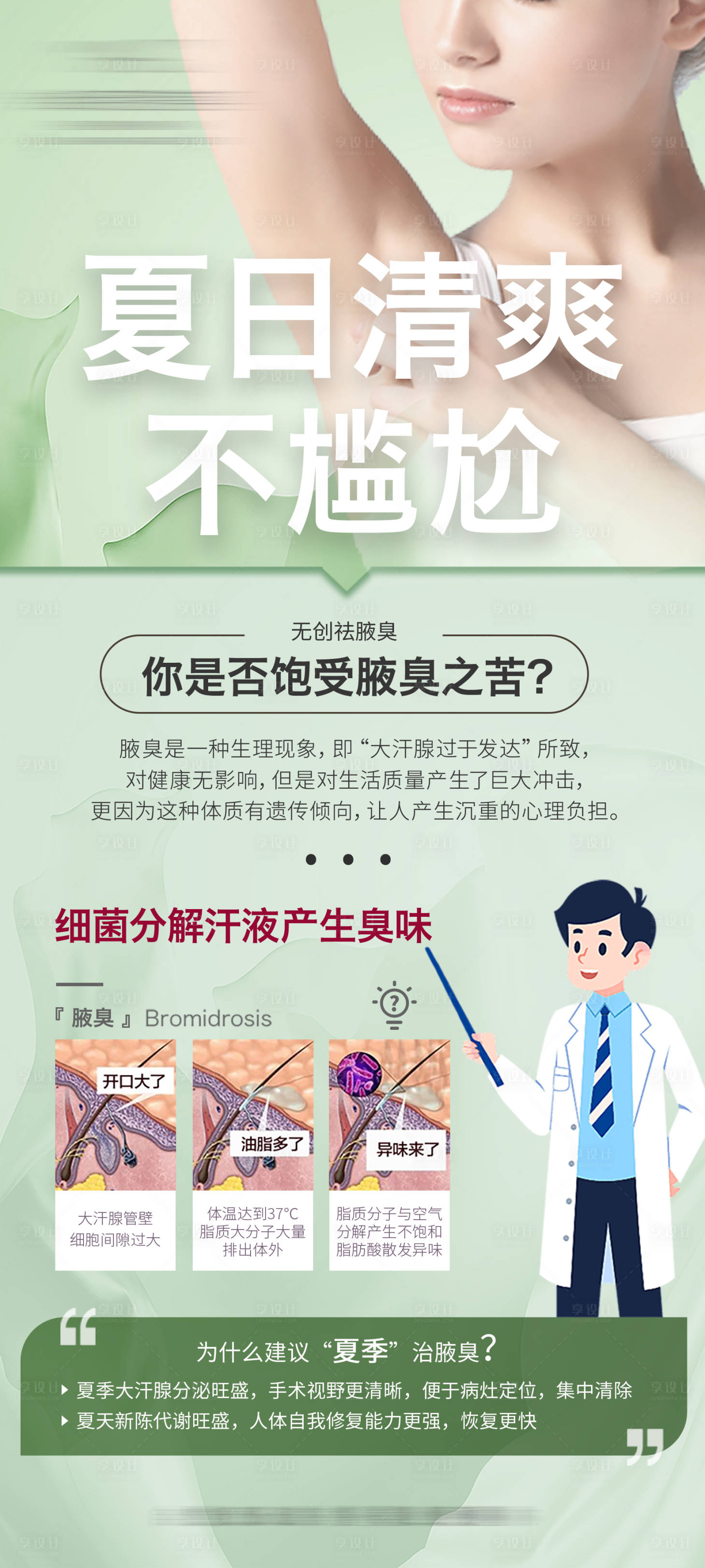 源文件下載【享設計】搜索編號：10610026702083998【祛腋臭海報】