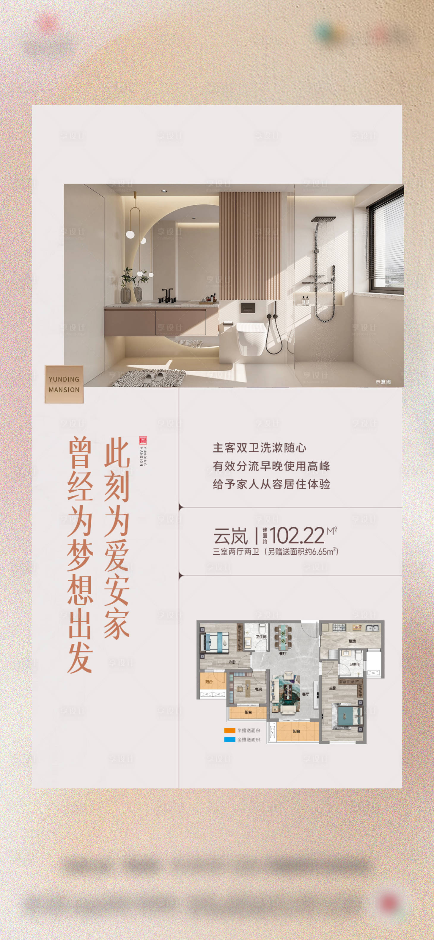 源文件下载【享设计】搜索编号：35360026652221157【双卫地产户型洋房配套价值点】