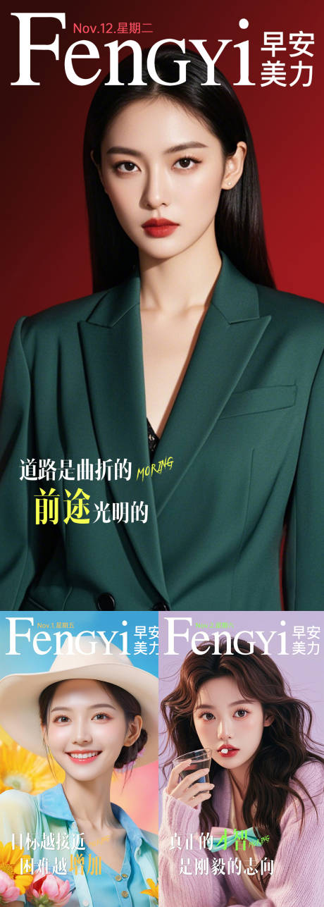 源文件下载【享设计】搜索编号：70870027040852878【医美早安日签系列海报】