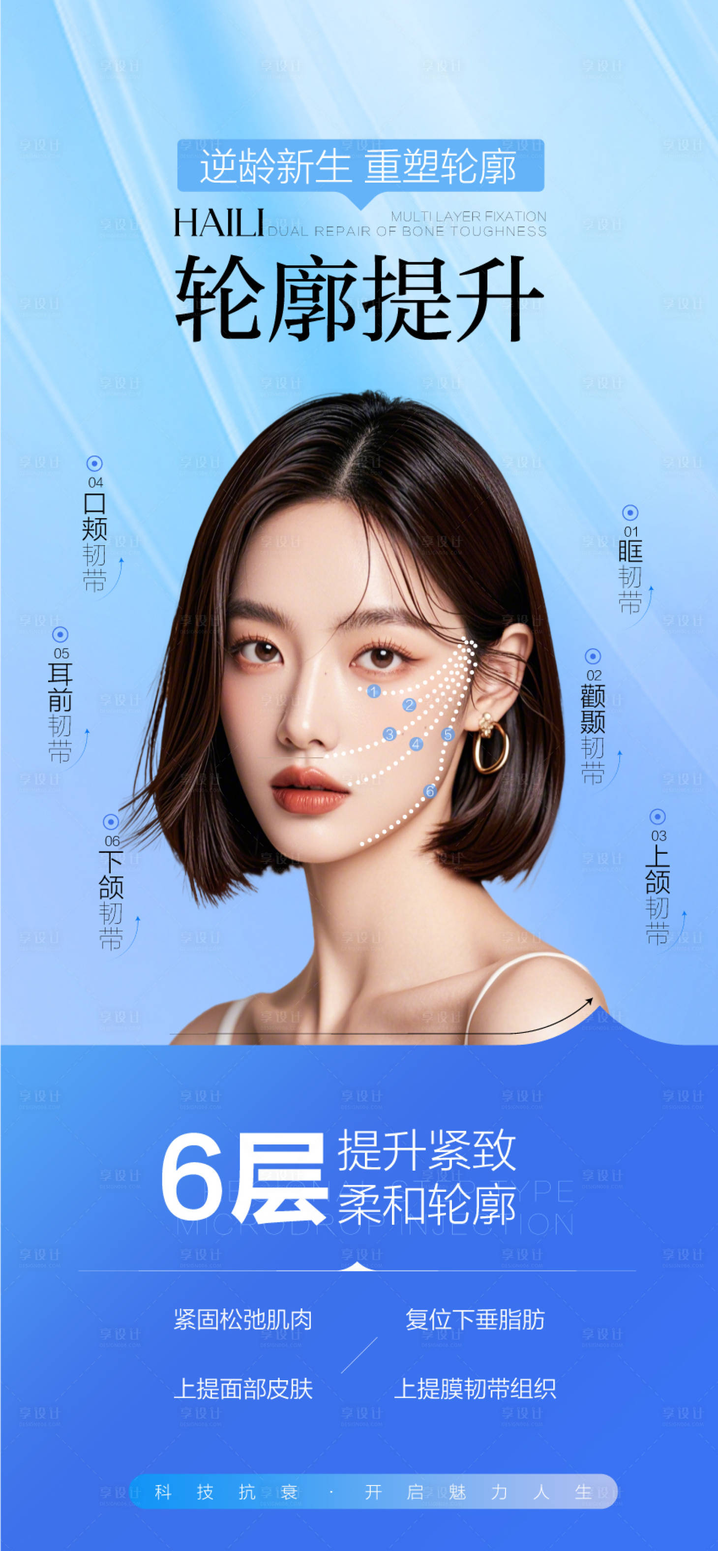 源文件下載【享設(shè)計】搜索編號：59000026716715404【醫(yī)美輪廓抗衰宣傳海報】