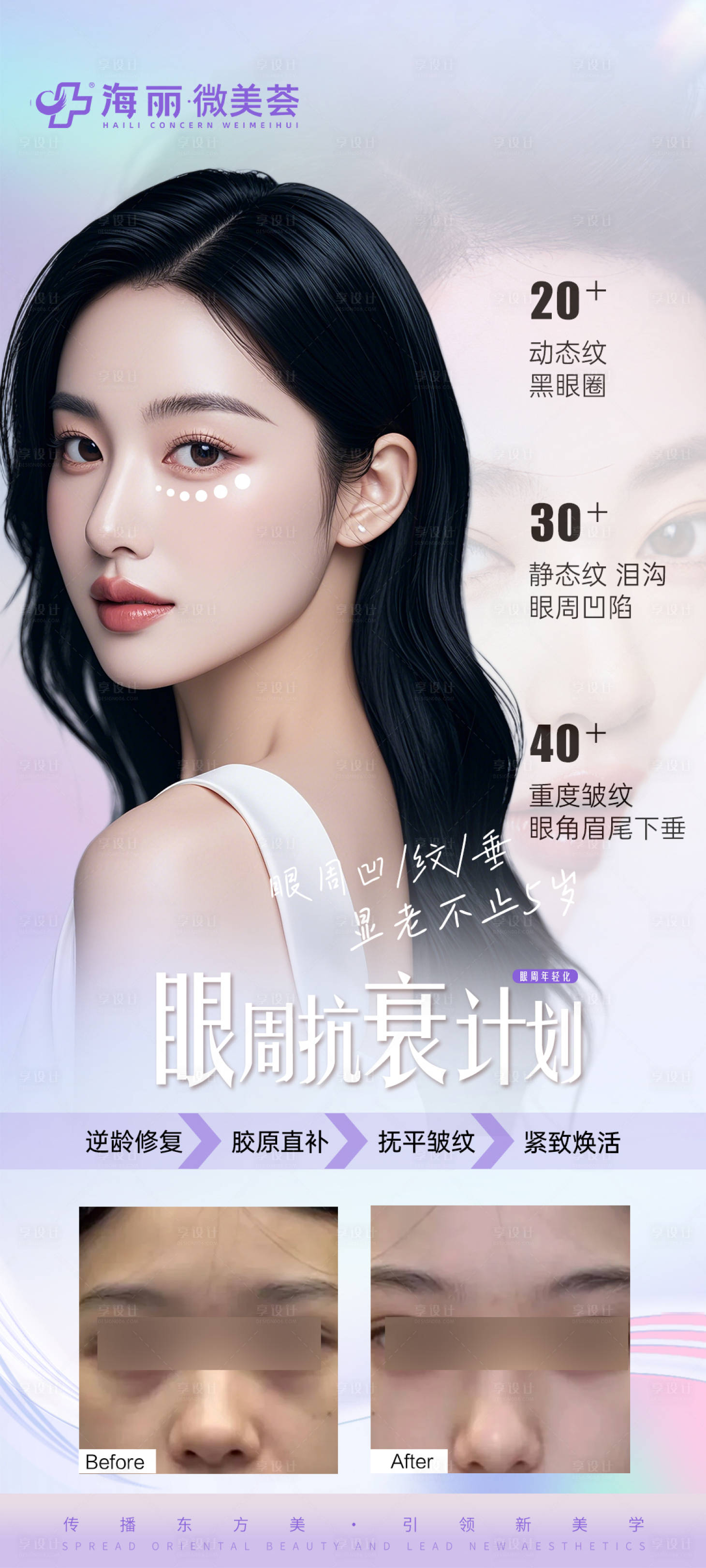 源文件下载【享设计】搜索编号：88480026956896067【医美眼周年轻化抗衰对比海报】
