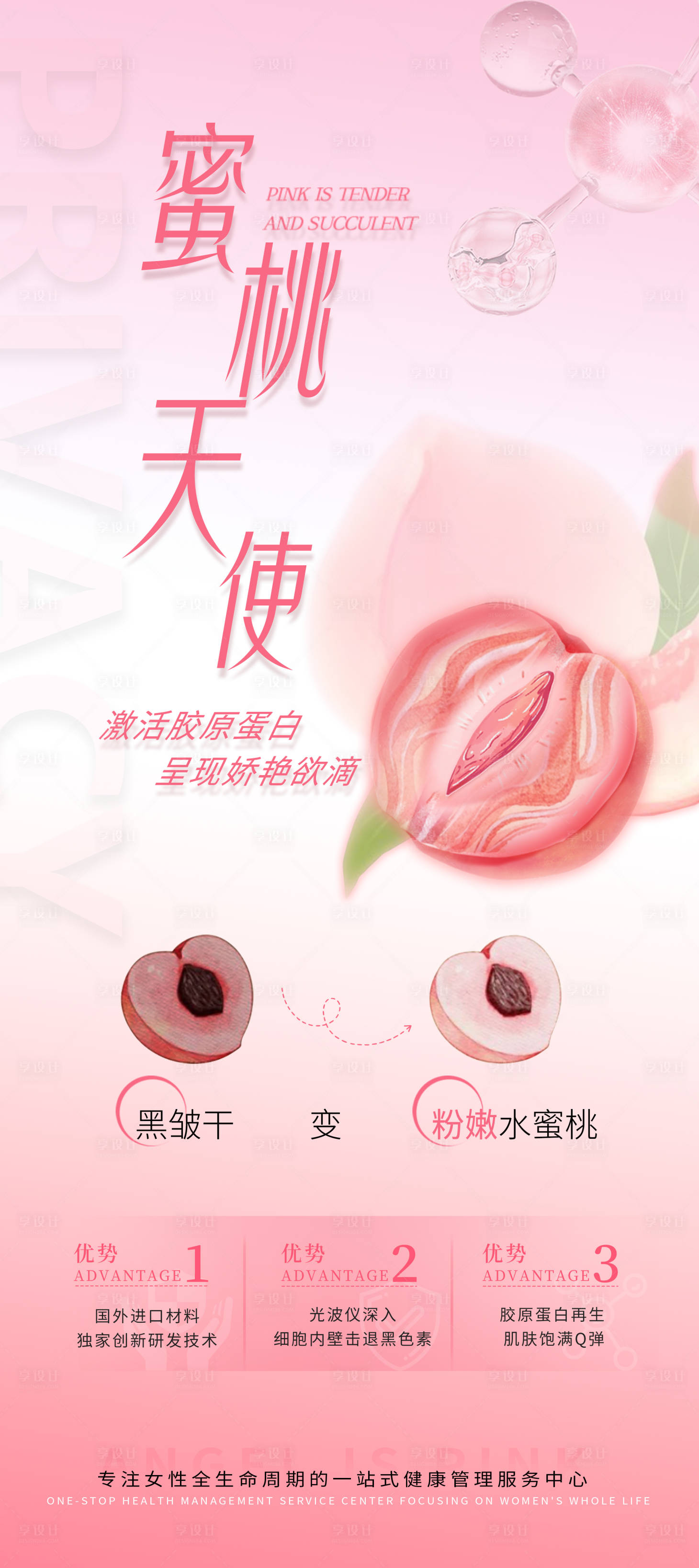 源文件下載【享設計】搜索編號：57060026597377237【醫(yī)美私密蜜桃天使海報詳情】