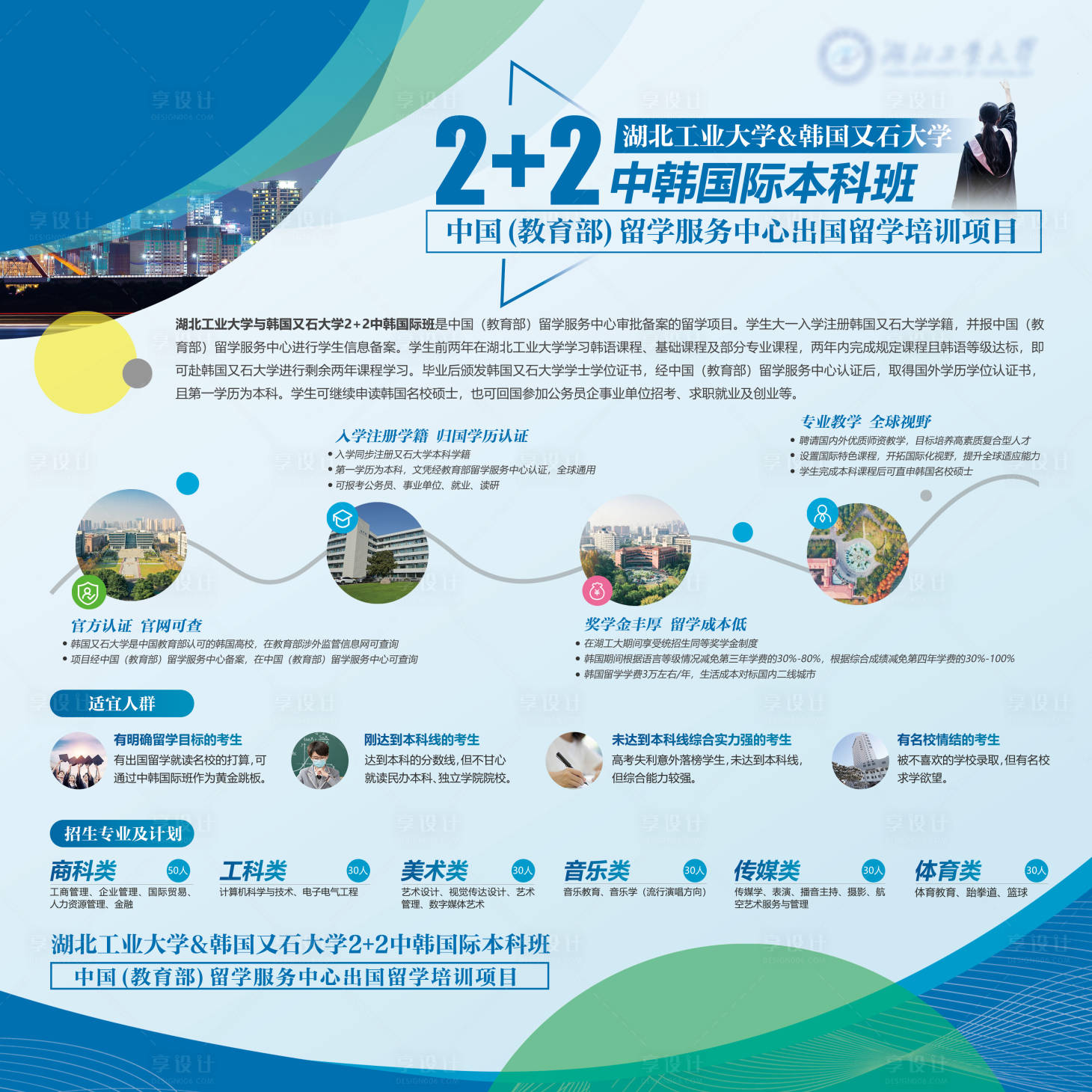 源文件下載【享設計】搜索編號：96660027030282472【韓國留學招生培訓海報展板】