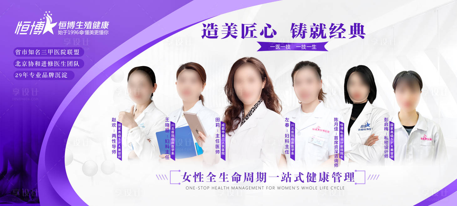 源文件下载【享设计】搜索编号：60380026902265566【医美私密医生专家团队介绍海报】