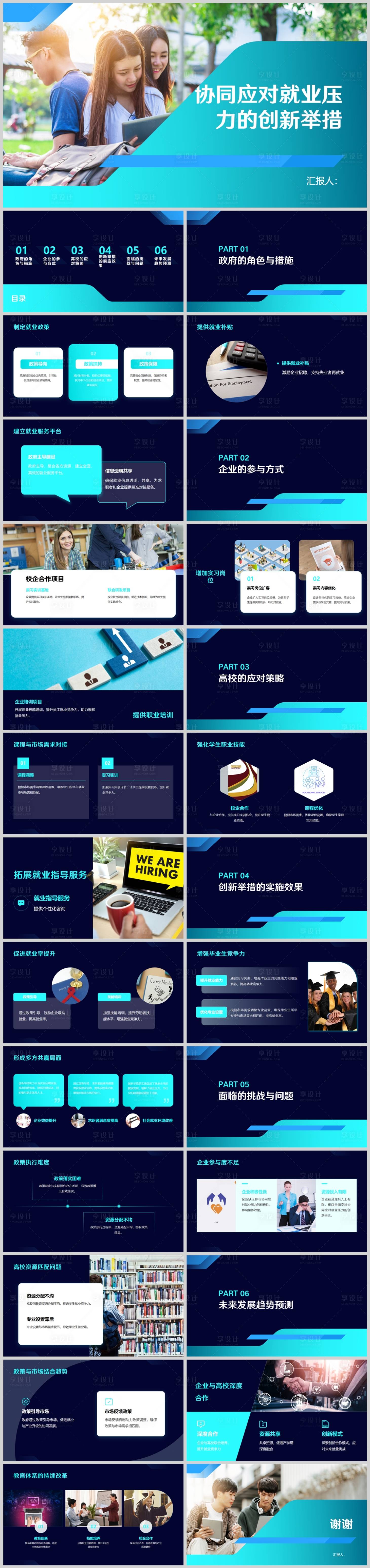 源文件下载【协同应对就业压力的创新举措PPT】编号：75760026617368700