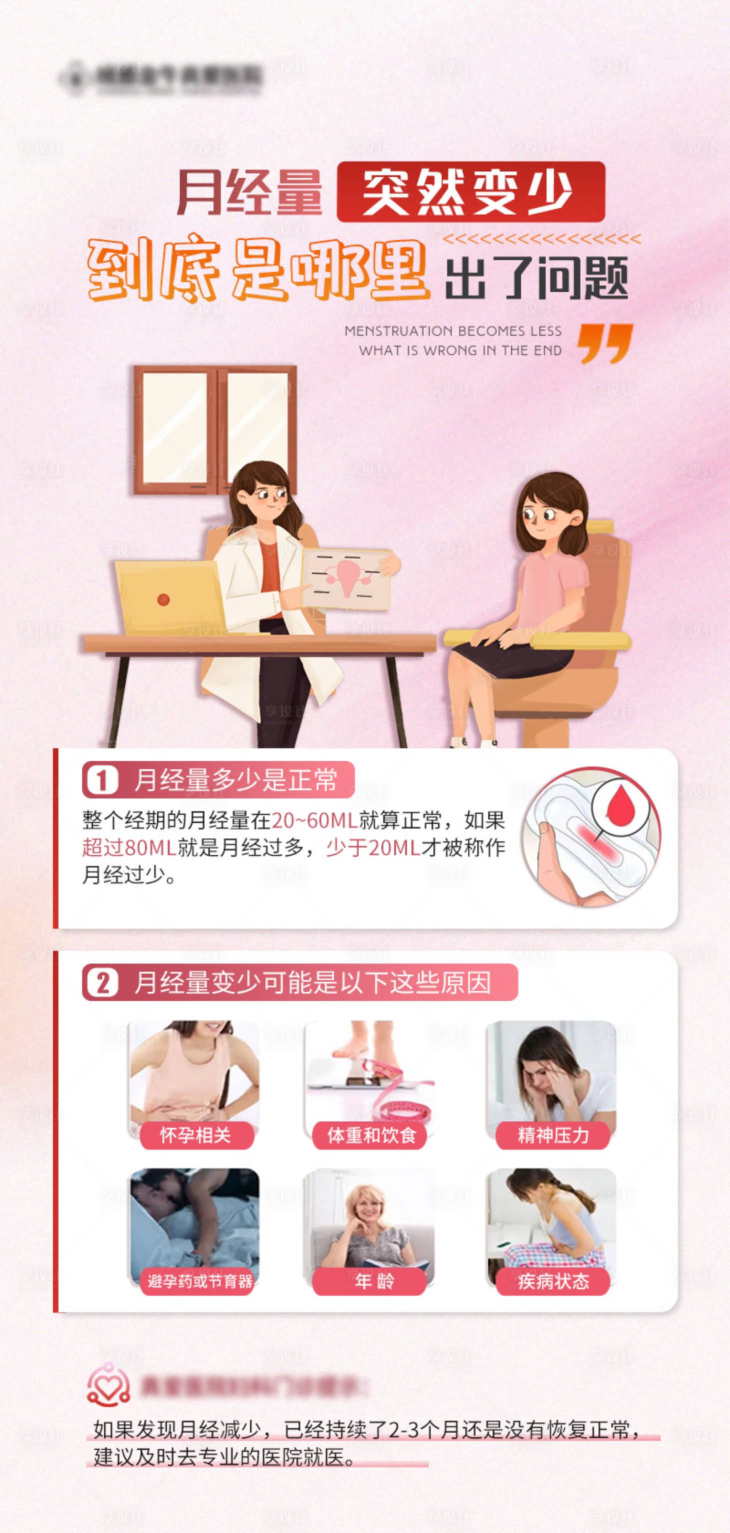 源文件下载【享设计】搜索编号：53690026630319053【女性月经量变少科普海报】