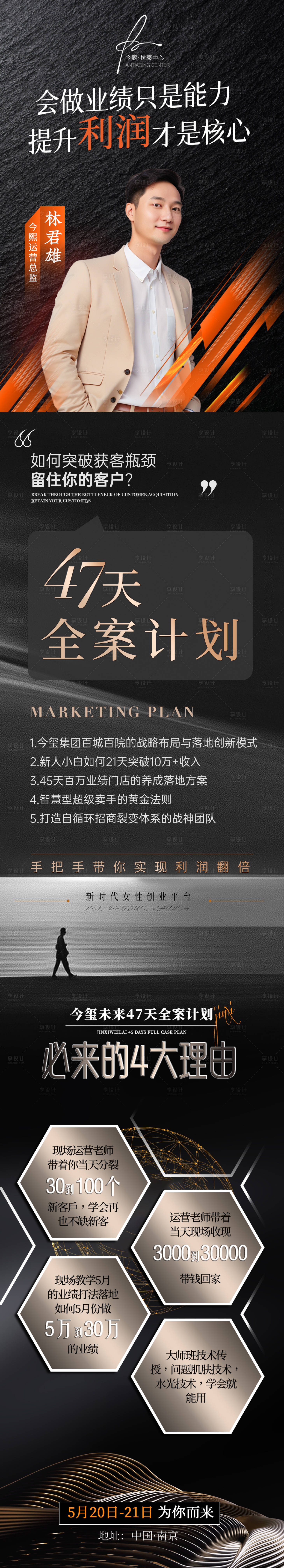 源文件下載【享設計】搜索編號：69220026937776809【醫美招商造勢黑橙長圖海報】