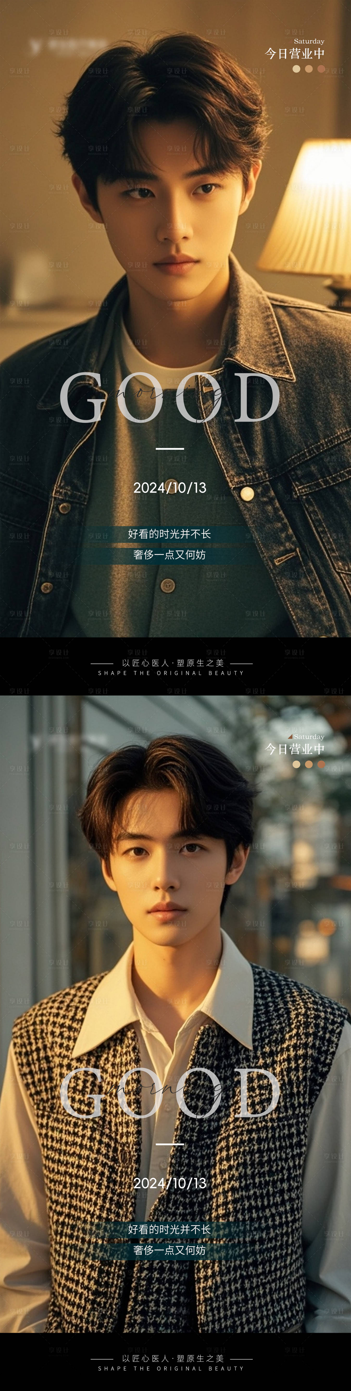 源文件下载【享设计】搜索编号：30990026681739241【医美Ai帅哥早安海报】