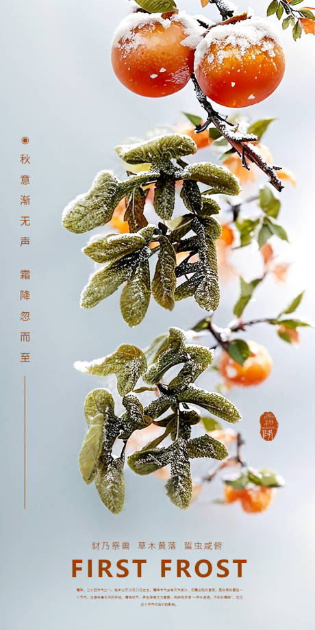 源文件下载【享设计】搜索编号：43100026794108676【霜降节气海报】