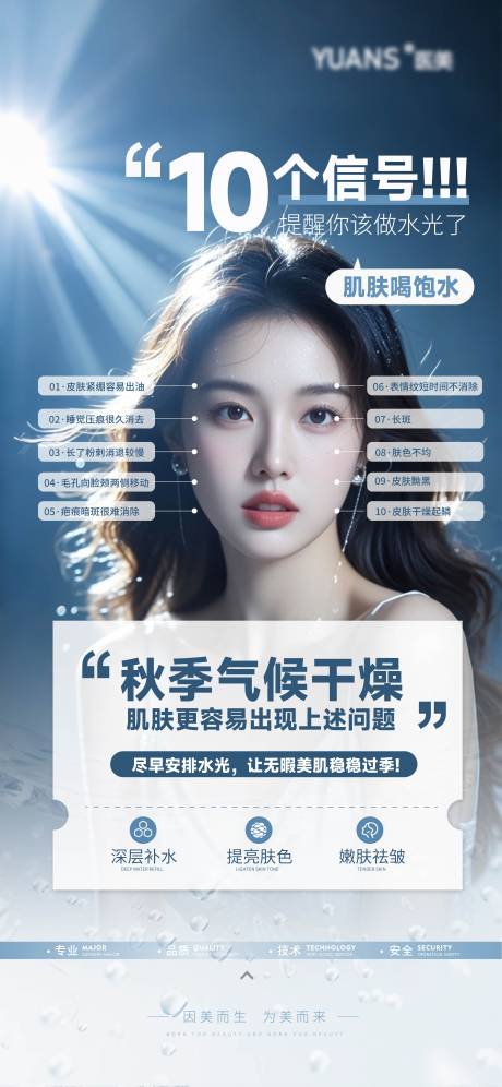 源文件下載【享設計】搜索編號：95090026960509465【醫美水光科普海報】