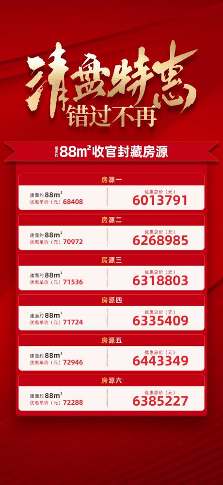 源文件下载【房地产清盘特惠渠道海报】编号：19360026647704931