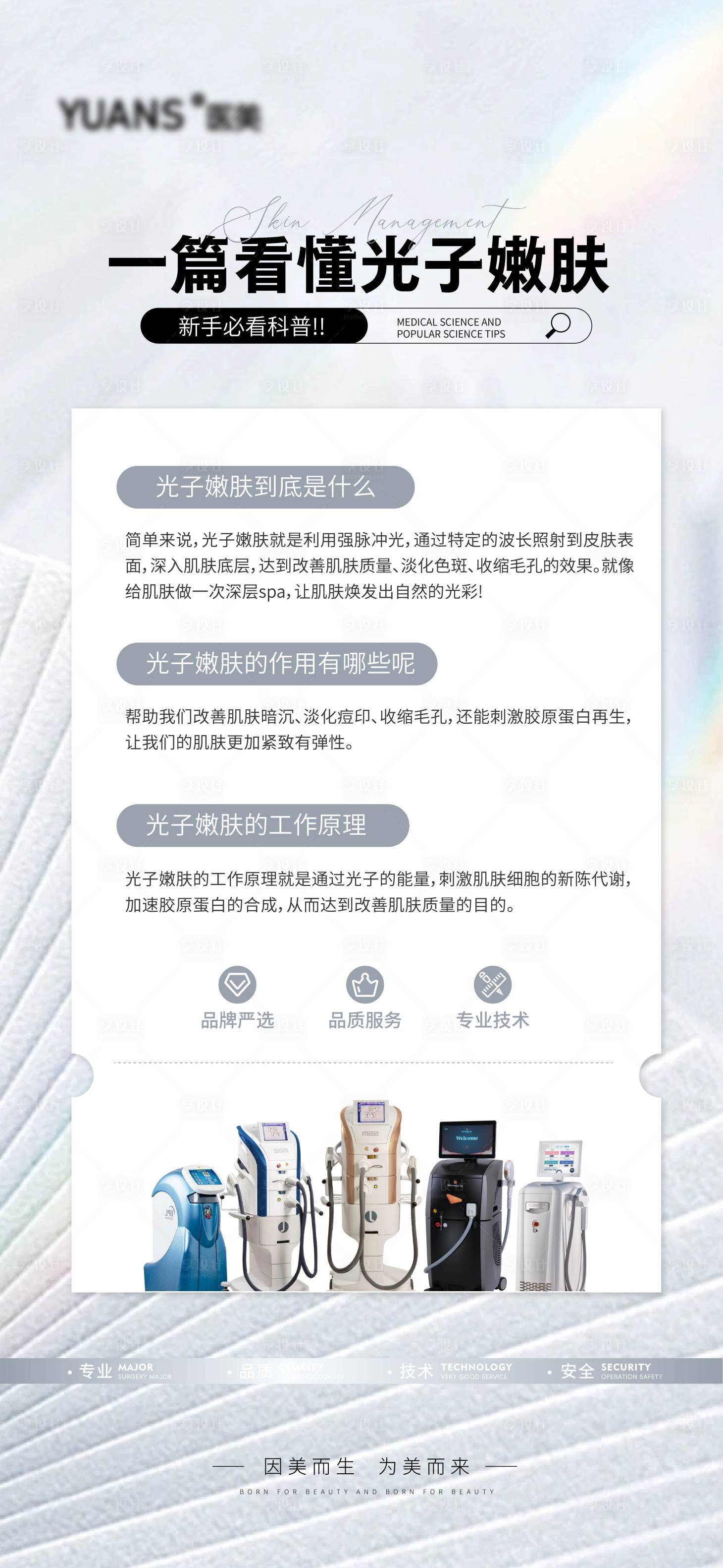 源文件下載【享設(shè)計】搜索編號：35030026835532901【醫(yī)美光子嫩膚科普】