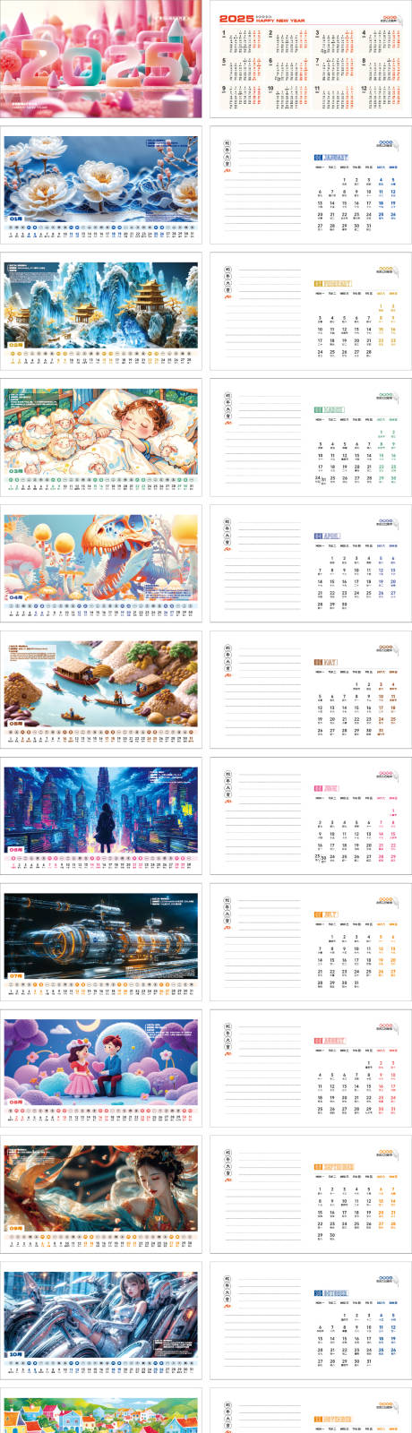 源文件下载【2025蛇年创意台历】编号：66380027017463977