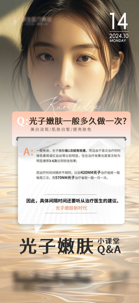 源文件下载【享设计】搜索编号：53980026717047334【医美光子嫩肤科普小课堂海报】