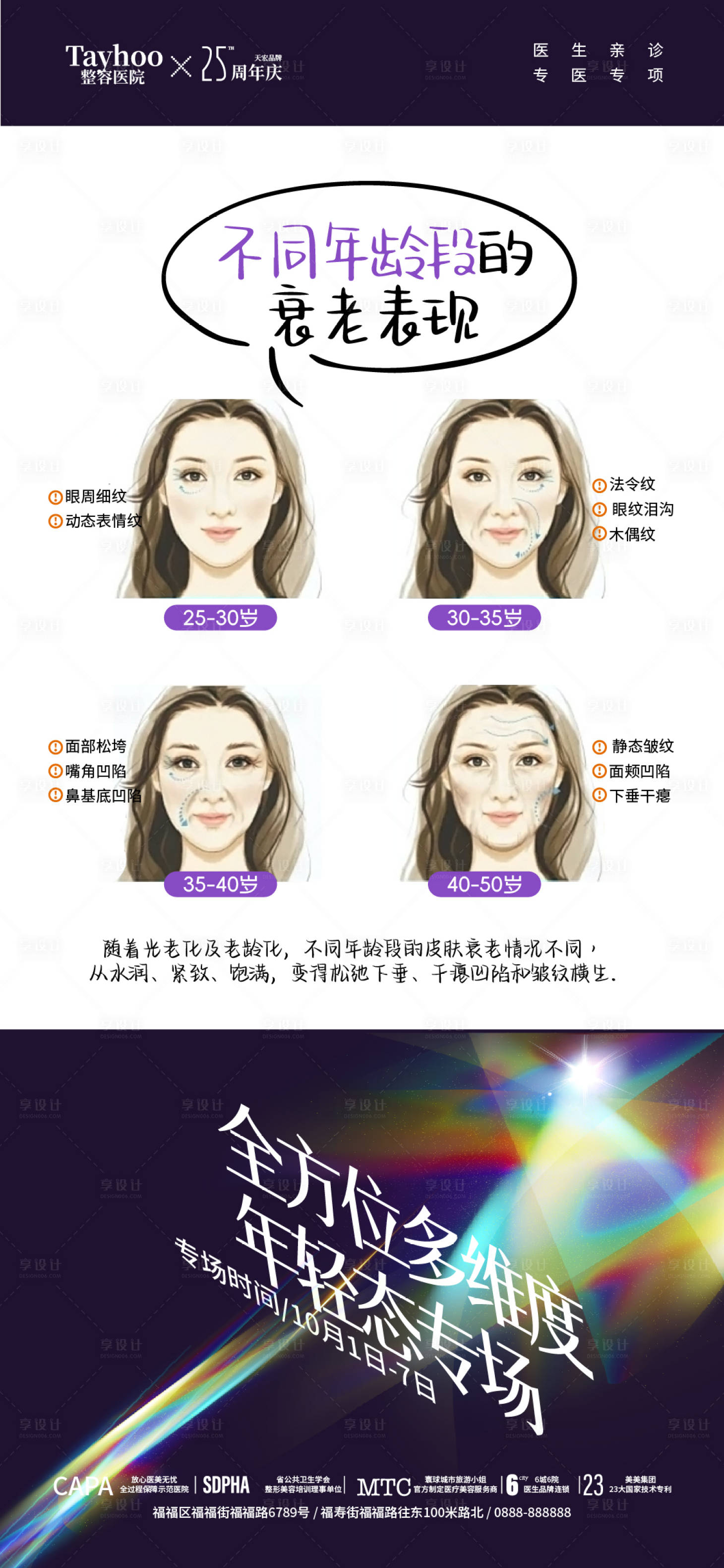源文件下載【享設(shè)計】搜索編號：99500026724427434【醫(yī)美除皺科普專場海報】