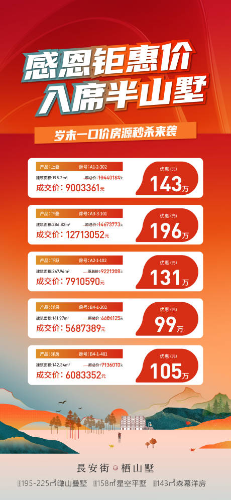 源文件下载【享设计】搜索编号：59010026669449677【半山别墅特价房海报】