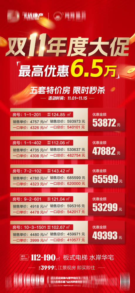 源文件下载【房地产双十一特价房海报】编号：79830027017134523