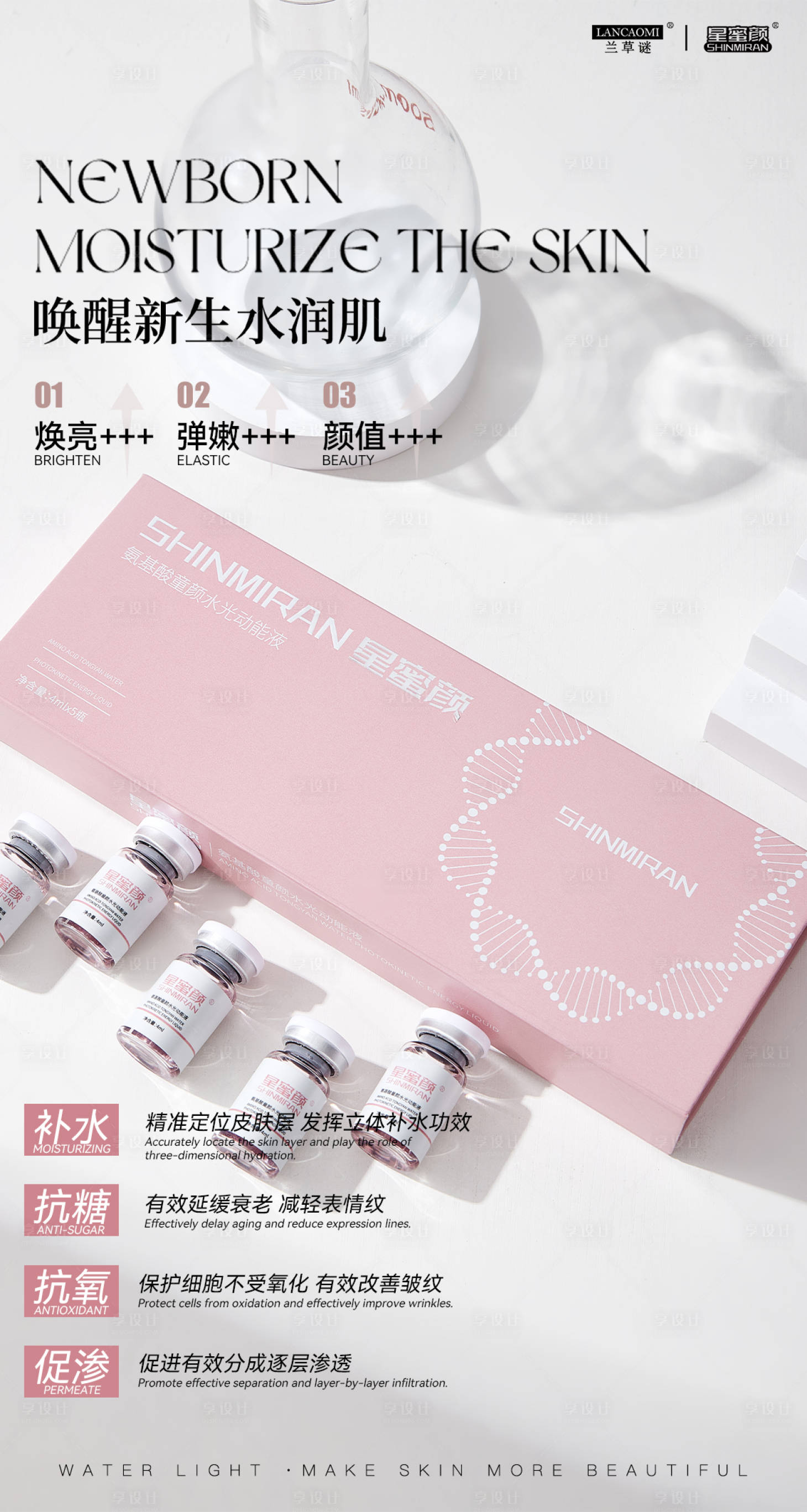 源文件下載【享設計】搜索編號：28170026800314024【美業水光產品系列海報】